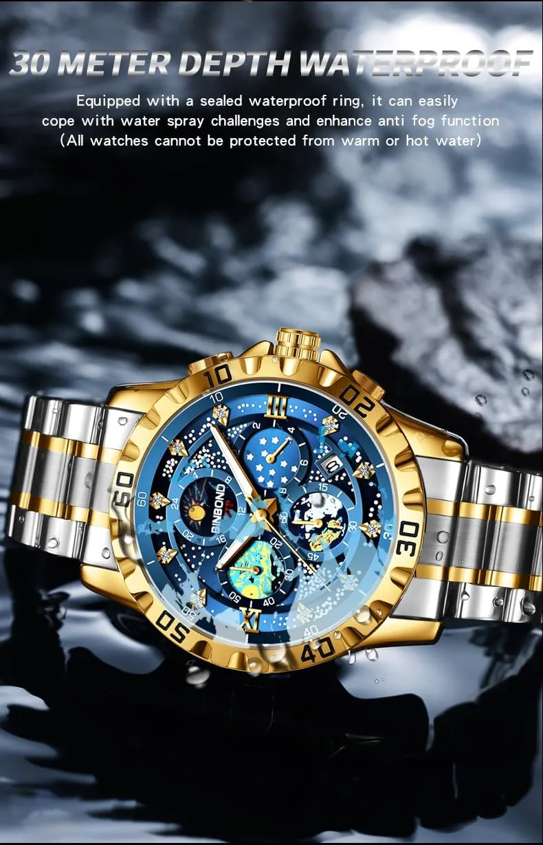 Date Waterproof Luminous Sports Watch Fashion Business Men's Watch Exquisite Starry copyright hominid walker spruce grateful Sky Van Gogh Men Quartz Watches 