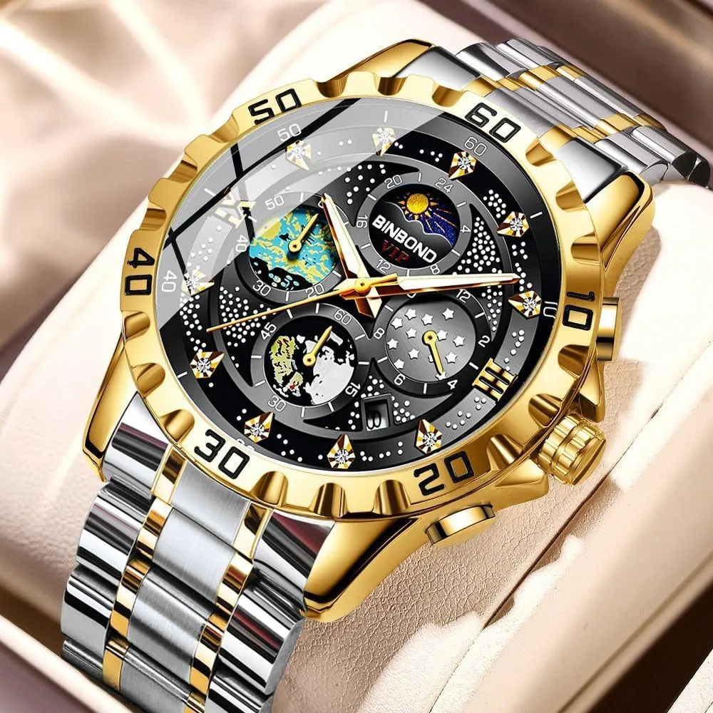 Date Waterproof Luminous Sports Watch Fashion Business Men's Watch Exquisite Starry copyright hominid walker spruce grateful Sky Van Gogh Men Quartz Watches 