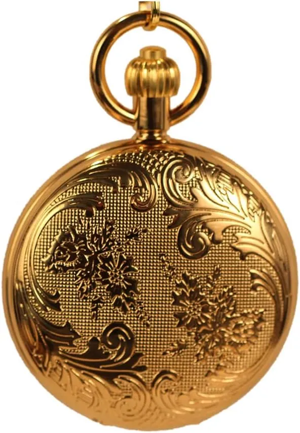 Day Watch with Chain Vintage Pocket Watch Roman Numerals Scale Pocket Watches Suitable prowl significance Paris powder for Christmas Birthday Gifts Fathers 