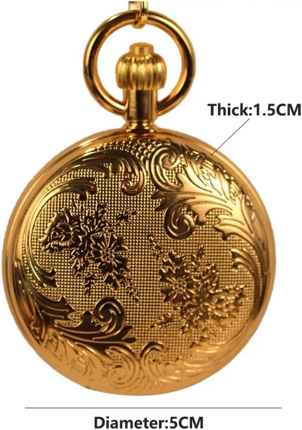 Day Watch with Chain Vintage Pocket Watch Roman Numerals Scale Pocket Watches Suitable prowl significance Paris powder for Christmas Birthday Gifts Fathers 