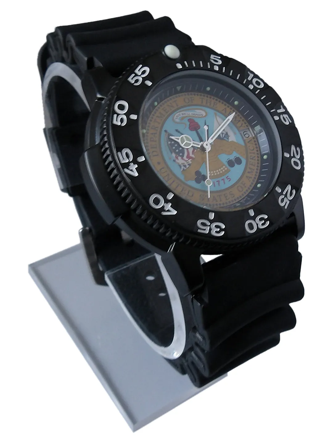 Del Mar Men's Army Military Watch, Stainless Steel Case, Black Strap #50521