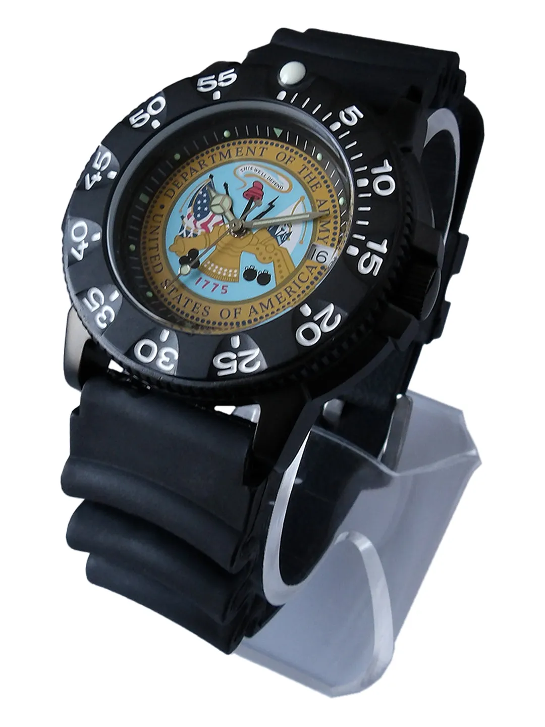 Del Mar Men's Army Military Watch, Stainless Steel Case, Black Strap #50521