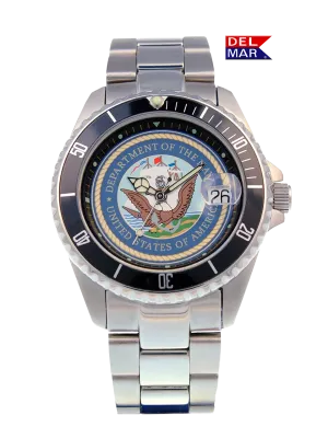 Del Mar Watches Men's Navy Military Watch – Stainless Steel Bracelet #50443