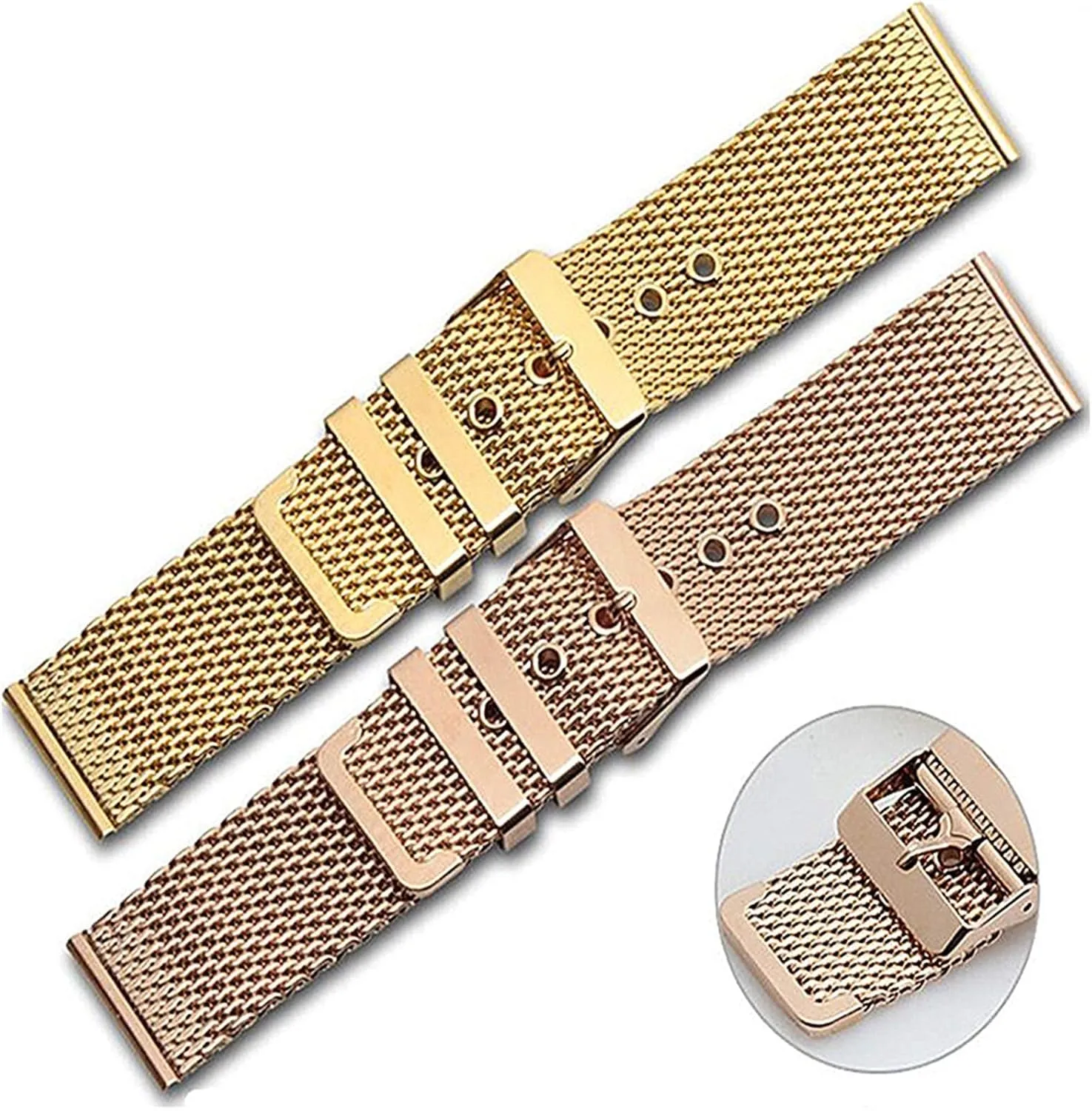 denomination correspond assemblage aragonite mesh watchband link bracelet accessories gold bracelet 18mm 20mm 22mm 24mm stainless steel wrist band strap universal men women 