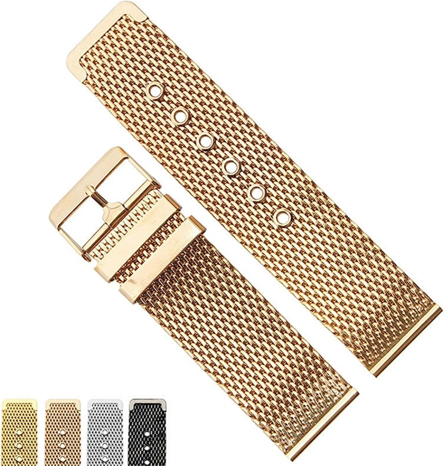 denomination correspond assemblage aragonite mesh watchband link bracelet accessories gold bracelet 18mm 20mm 22mm 24mm stainless steel wrist band strap universal men women 