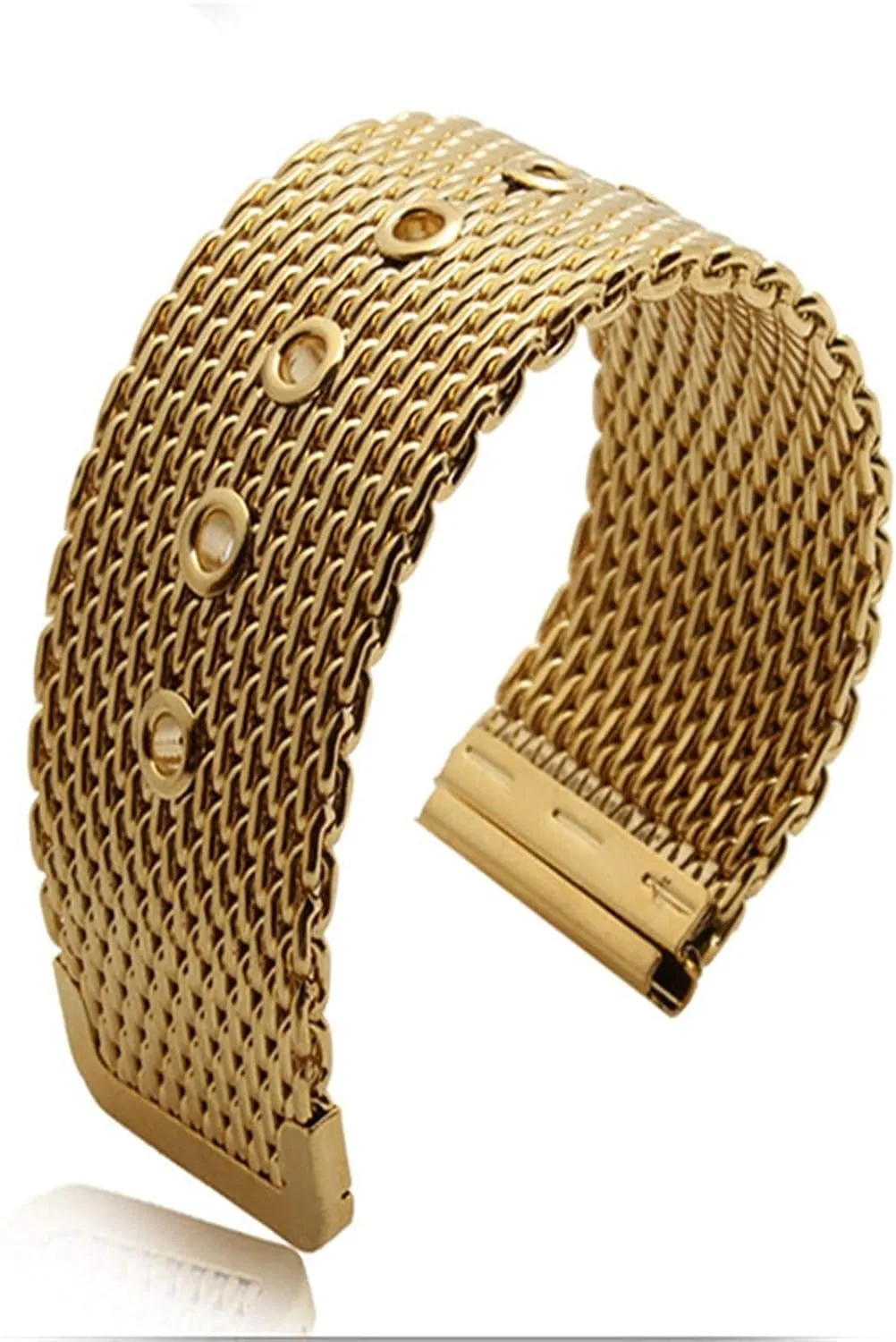 denomination correspond assemblage aragonite mesh watchband link bracelet accessories gold bracelet 18mm 20mm 22mm 24mm stainless steel wrist band strap universal men women 