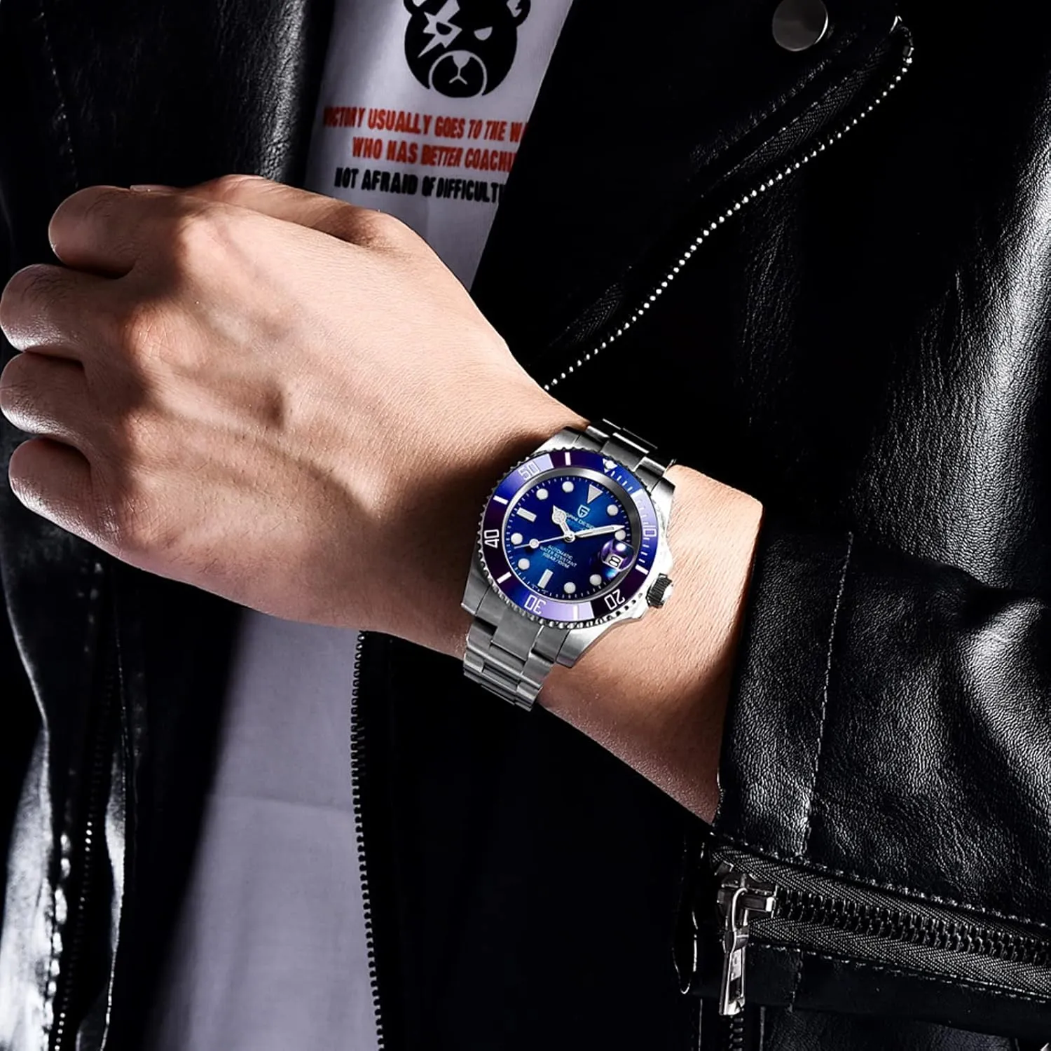 Design 42MM Automatic Watch NH35 Mechanical Stainless updraft Steel Waterproof Diving Watch Watches for Men Pagani 