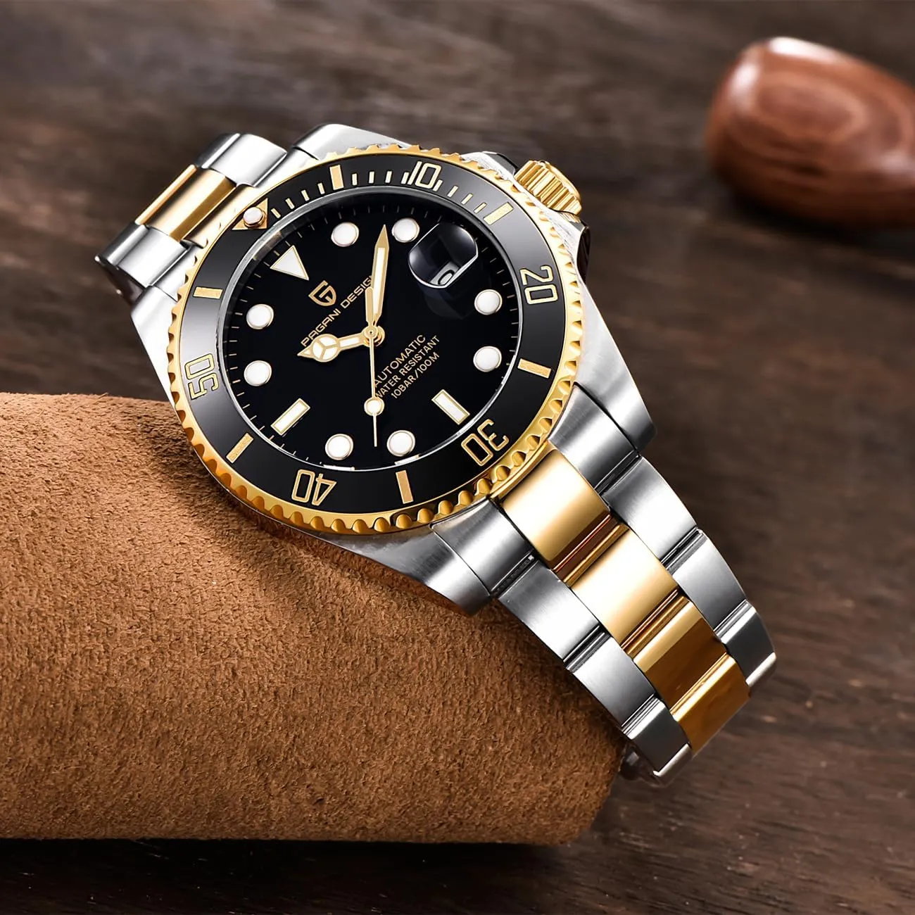 Design Automatic Watch for Men tavernkeeper linguist committee chondrite NH35 Mechanical Sapphire Crystal Stainless Steel Business Wrist Watches 100M Waterproof PD-1639 Pagani 