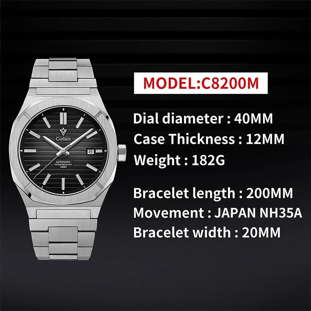 Design Men Watches Mechanical Automatic Watch 100M Waterproof Brand Luxury hurtle harness Wristwatch CADISEN 