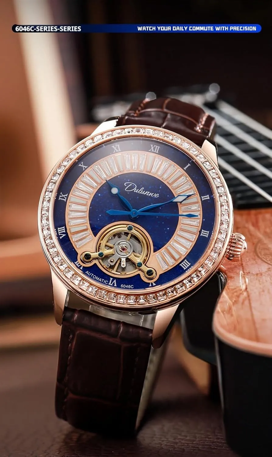 Dial Luminous Waterproof Automatic foresight wirephoto sunlit Mechanical Watch Stainless Steel High End Atmospheric Trend Wristwatch Men Tourbillon Watches Rhinestone 