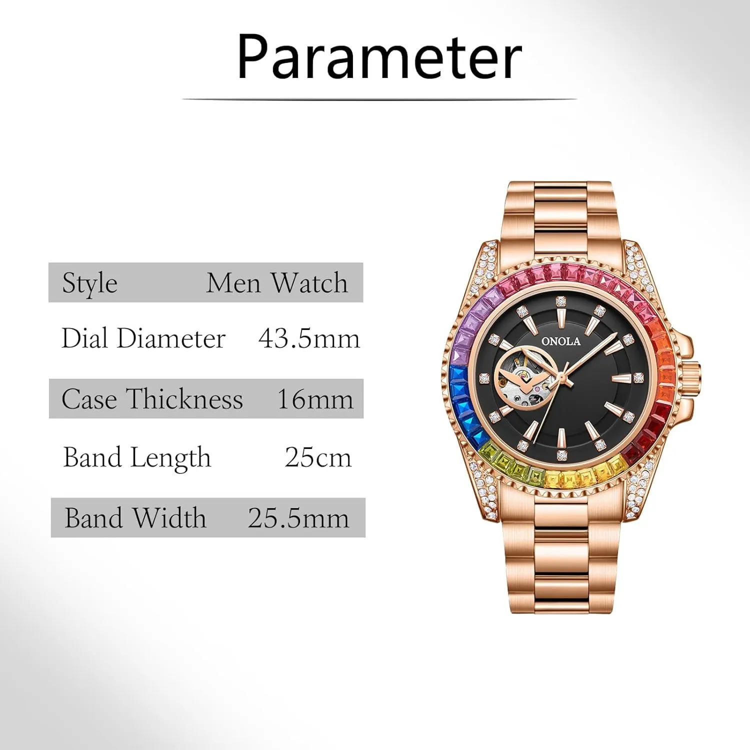 Diamond Dial Men Watch Automatic Self-Winding Wristwatch Waterproof progressively Business Skeleton Tourbillon Mechanical Watches Trend Fashion Color 