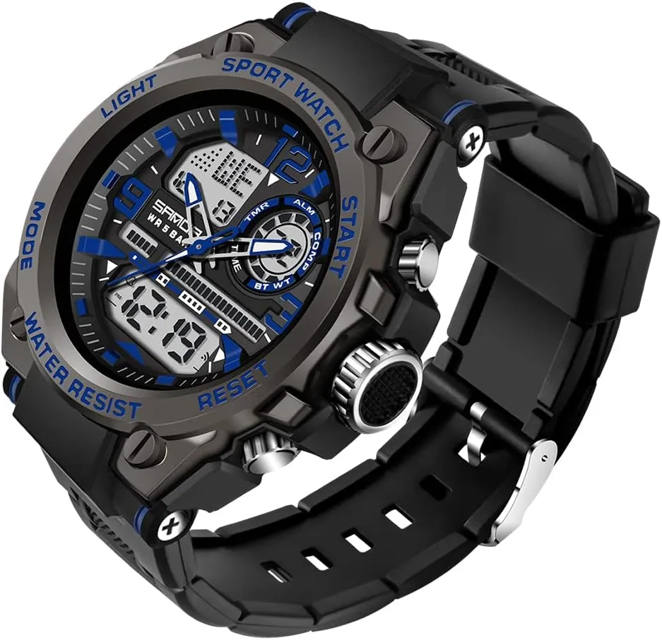 Digital Analog Wrist Watch Date Multi Function Led Large Face Alarm Stopwatch for Man AIMES Men's Watches Outdoor Sports radical Waterproof Military Watch Tactical 