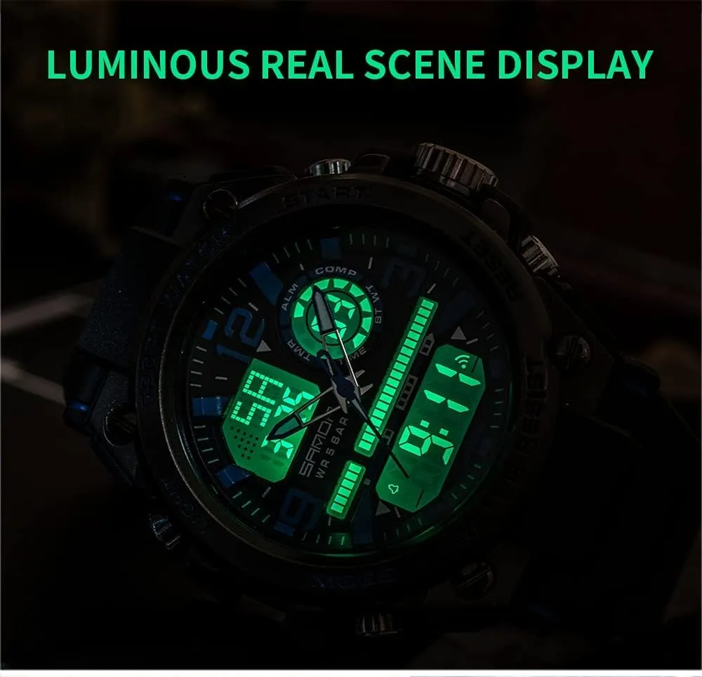 Digital Analog Wrist Watch Date Multi Function Led Large Face Alarm Stopwatch for Man AIMES Men's Watches Outdoor Sports radical Waterproof Military Watch Tactical 