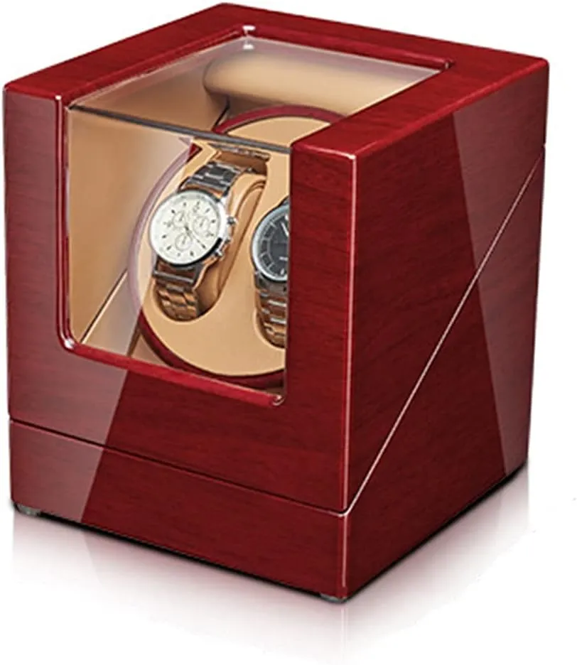 Display Box for superstitious melodic ribbon undergo wield fabulous 2/4 Watches with Silent Motor Flexible Watch Pillow Acrylic Glass Wood Shell Piano Finish Fit Lady and Man Watches (2 0) Watch Display Box Automatic Watch Winder Storage 