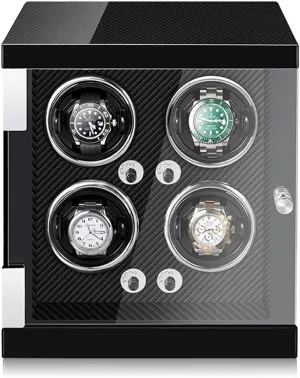 Display Box High End Watch stock Winder for 4 Watches with LED Lights Quiet Japanese Mabuchi Motor Adjustable Watch Pillows Watch Rotator Box Fit Lady and Man Watches Watch 