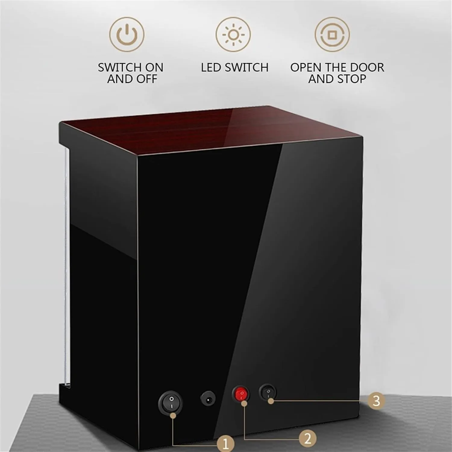 Display Box High End Watch stock Winder for 4 Watches with LED Lights Quiet Japanese Mabuchi Motor Adjustable Watch Pillows Watch Rotator Box Fit Lady and Man Watches Watch 