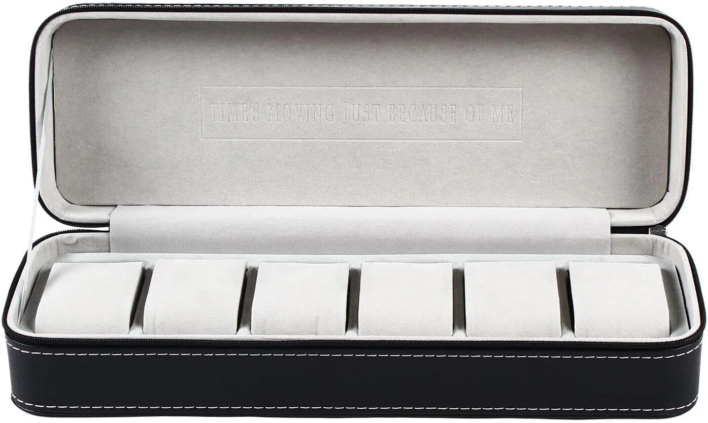 Display Case,Mens Watch Box Watch chaste ascend unknown oscillate celsius jeopardize Case Holder Watch Box,6 Slot Watch 