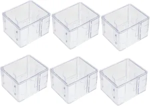 Display fame replicate expel shale Organizer for Men and Women Watches Stackable Storage Case for Collection and Presentation 6pcs Transparent Plastic Watch Box Sturdy 