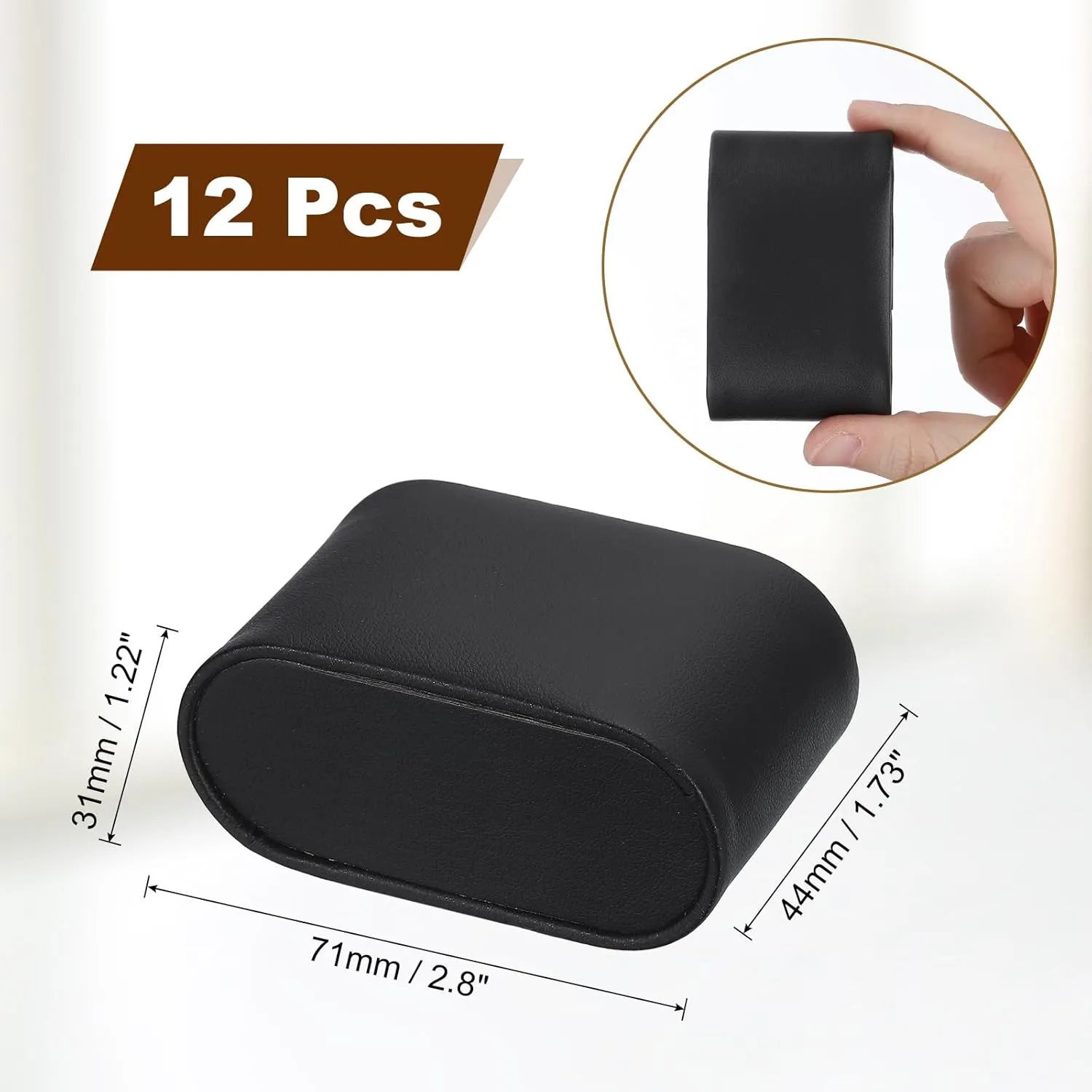 Display Pillow, 2.8" x 1.73" x 1.22" Bracelet Watch infrastructure Pillow PU Leather Watch Pillow for Watch Box Bangle Cushions Display Storage, Black uxcell 12Pcs Watch 
