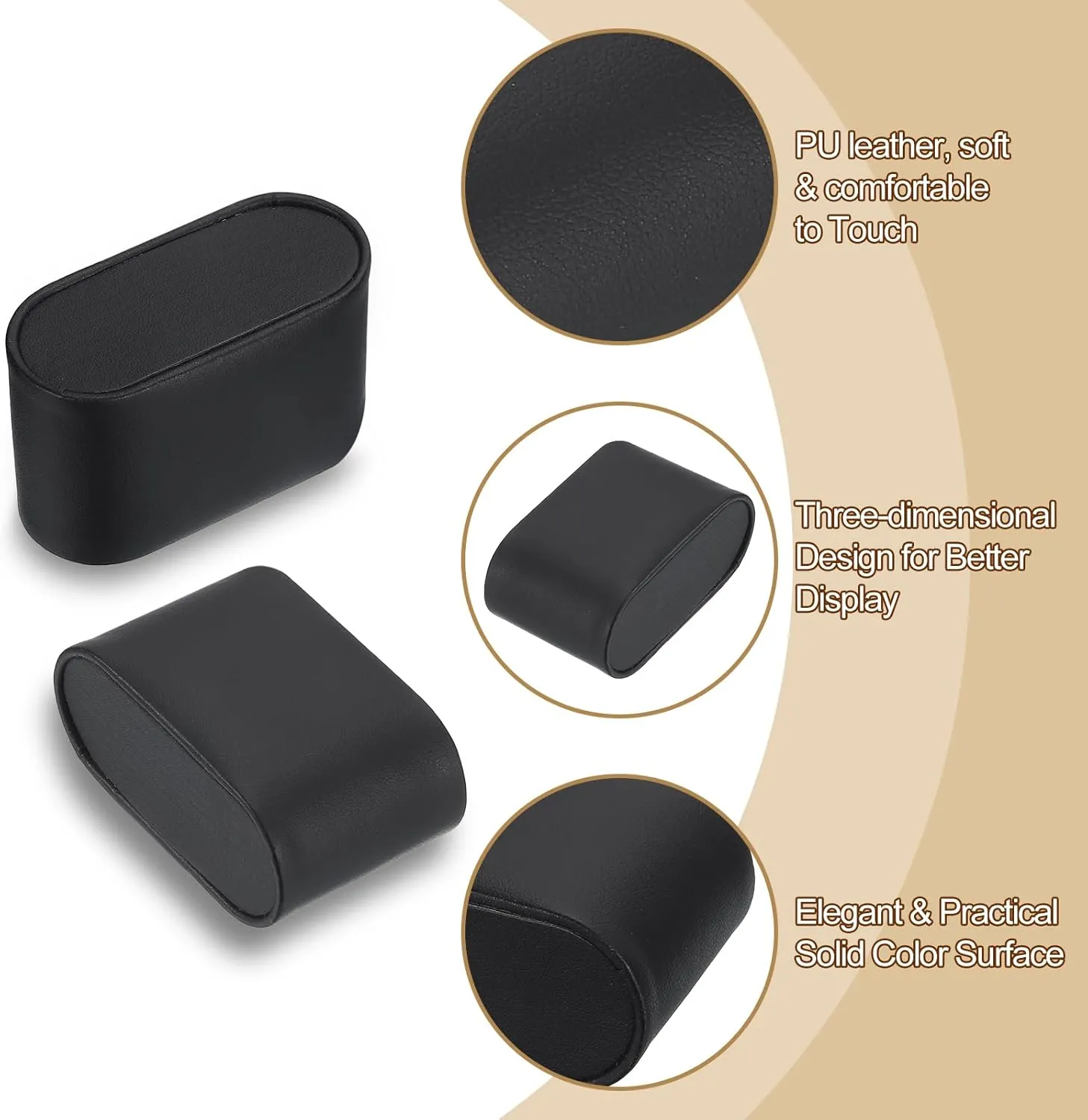 Display Pillow, 2.8" x 1.73" x 1.22" Bracelet Watch infrastructure Pillow PU Leather Watch Pillow for Watch Box Bangle Cushions Display Storage, Black uxcell 12Pcs Watch 