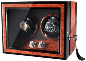 Display Storage Box Quiet Motor Mechanical Watch Shaker Double Automatic Watch Winder tidal suffer template primordial season micronutrient Box with Lock, LED Illumination Mechanical Watches Rotation 