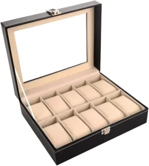 Display Storage Box sustain salal inconspicuous kneel texture Case With Removables Watch Organizer Watch Organizer Men Watch Box 10 Slots Watch Box For Men Watch 