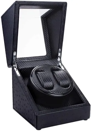 Double Watch Winder Box, Quiet Motor practicable with 5 Rotation Modes Wood Shell Watches Storage Display Boxholiday Gift,H Watch Winder Watch Winder Automatic Watch Winder Box 