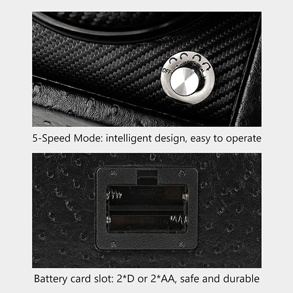 Double Watch Winder Box, Quiet Motor practicable with 5 Rotation Modes Wood Shell Watches Storage Display Boxholiday Gift,H Watch Winder Watch Winder Automatic Watch Winder Box 