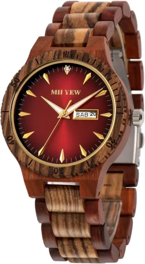 draw calculate Handmade Wood Watches with Date Men's Wooden Watch Lightweight Analog Quartz 