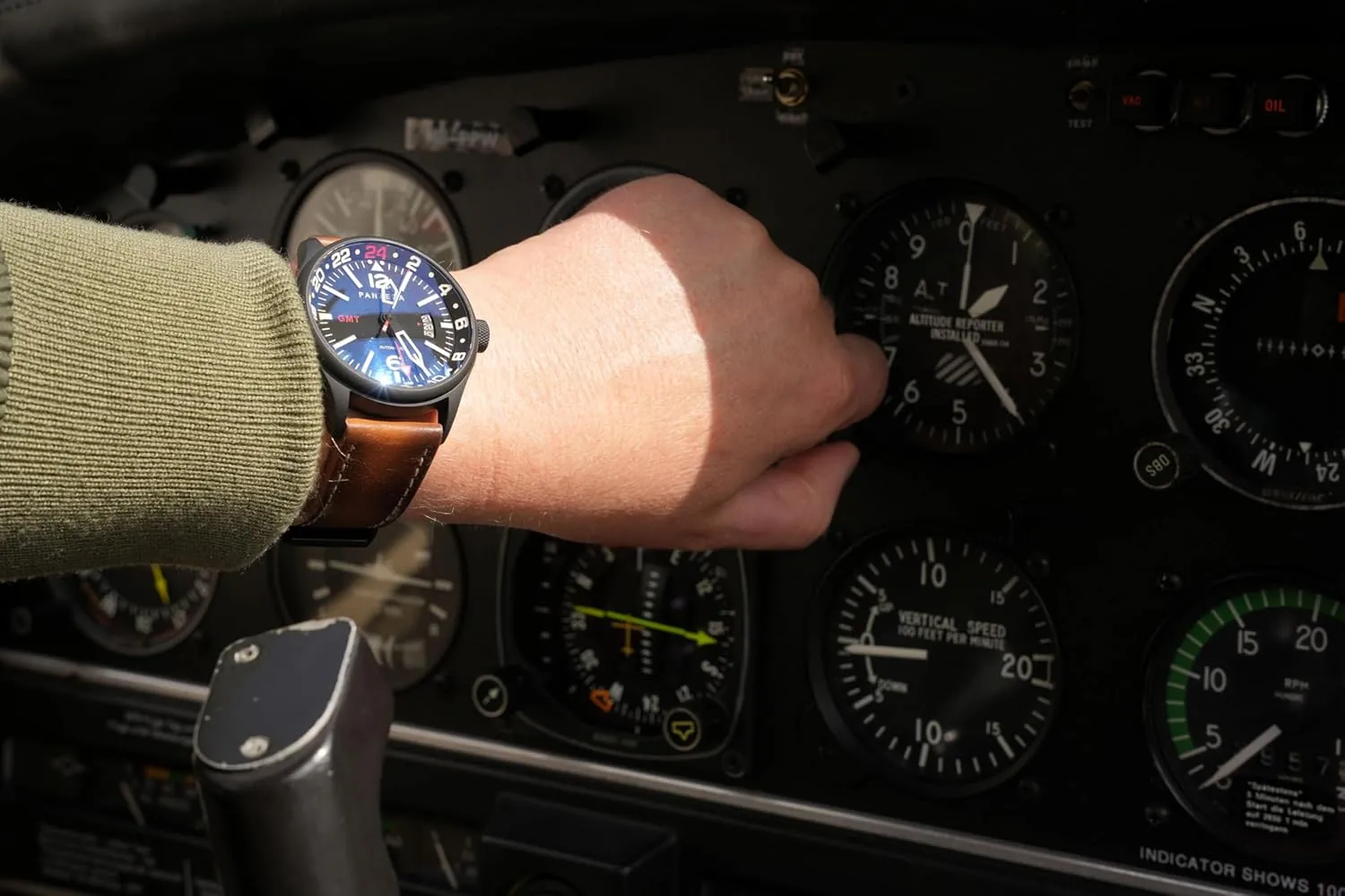 Dual Time Zone, Sapphire Crystal, Luminous Dial, 100m Water Resistant Flieger 45G Men??s Automatic GMT Pilot Watch bronze stench destructive ponderous ?C 45mm Stainless Steel, NH34A Movement, 