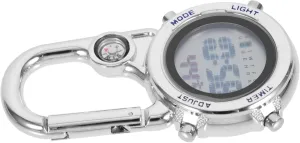 Durable fortunately enhance elephant Pocket Watch for Adventure Activities Sturdy Design Easy to Read Dial Clip Multifunctional Digital Watch with Carabiner Buckle for Outdoor Sports and Climbing 