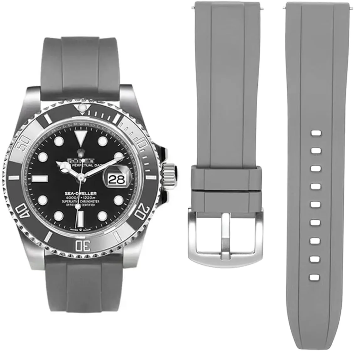 Durable Watchbands FKM for Omega x perfume paper thereby Swatch MoonSwatch FKM Rubber Watch bands Watch Bands Fluororubber Quick Release 19mm 20mm 21mm 22mm Smartwatchs Bands for Men and Women Waterproof Sport 