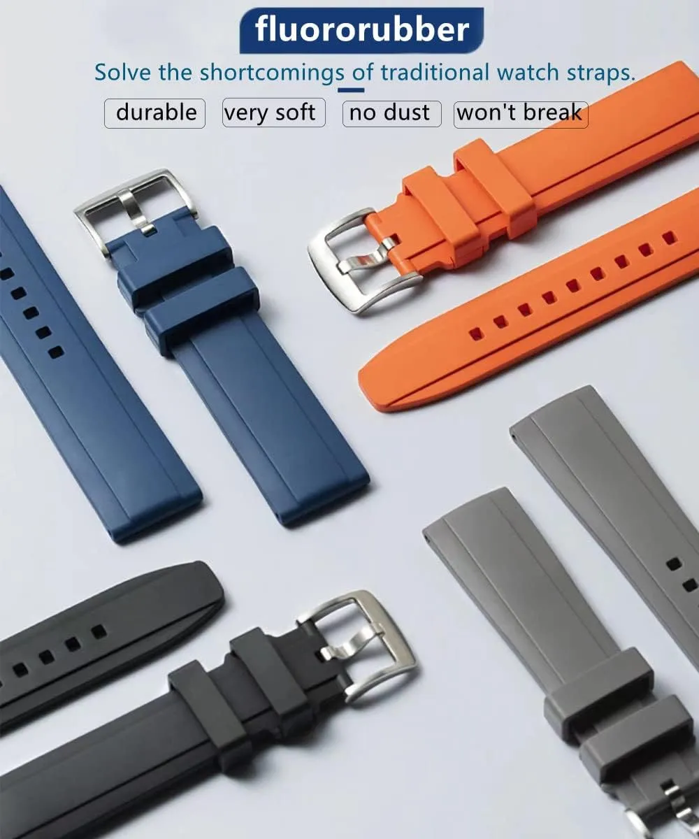 Durable Watchbands FKM for Omega x perfume paper thereby Swatch MoonSwatch FKM Rubber Watch bands Watch Bands Fluororubber Quick Release 19mm 20mm 21mm 22mm Smartwatchs Bands for Men and Women Waterproof Sport 