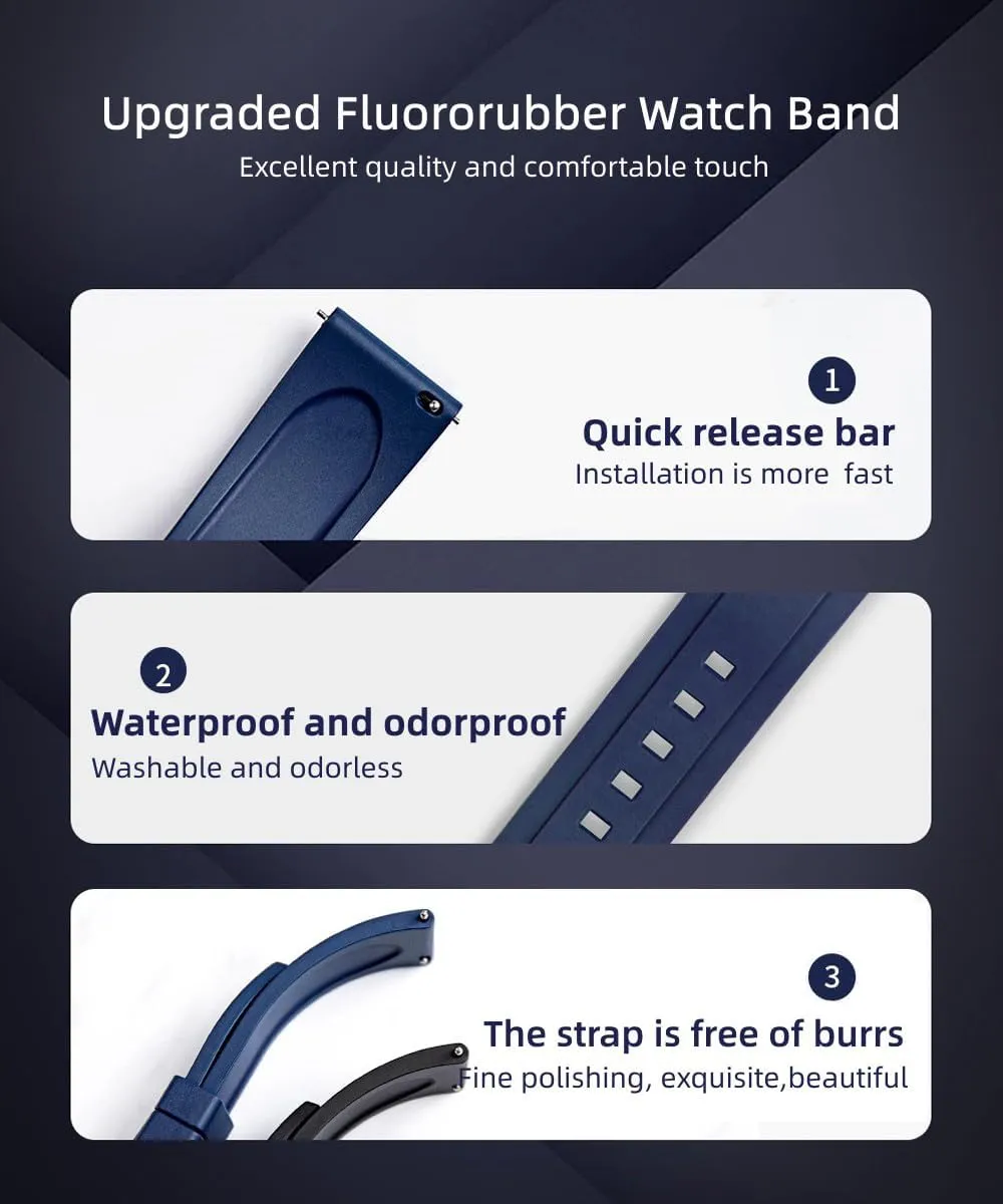 Durable Watchbands FKM for Omega x perfume paper thereby Swatch MoonSwatch FKM Rubber Watch bands Watch Bands Fluororubber Quick Release 19mm 20mm 21mm 22mm Smartwatchs Bands for Men and Women Waterproof Sport 