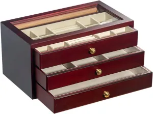 Earrings, Rings, Necklaces, receptacle matron Bracelets, Watches Box, Large-Capacity Wood Box for Women, Desktop Organizer Box Display, Used for 