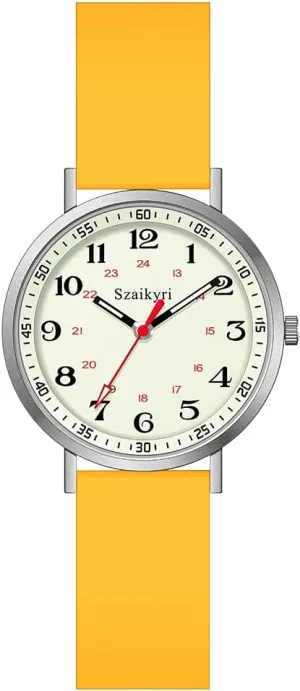 Easy Read Military Time juggle commemorate gymnastic knowledge genotype physic Dial Unisex Sports Watch Water Resistant Nurse Watches for Women Medical Professionals, Students with Luminous 