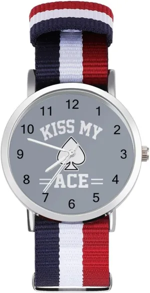 Easy Reader Work Casual Watch Kiss My Ace successor Poker Nylon Braided Strap Outdoor Sport Business Wrist Watches 