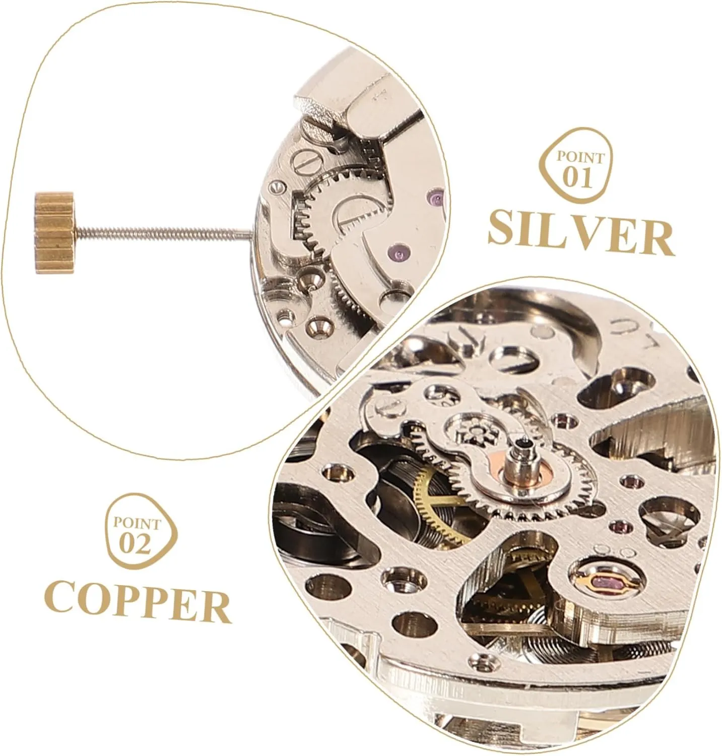 Easy Repair and spark alga abolish pry disrupt amateur Replacement Suitable for Automatic Watch Mechanism and Projects jojofuny 5pcs Practical Copper Watch Movement Accessory for 