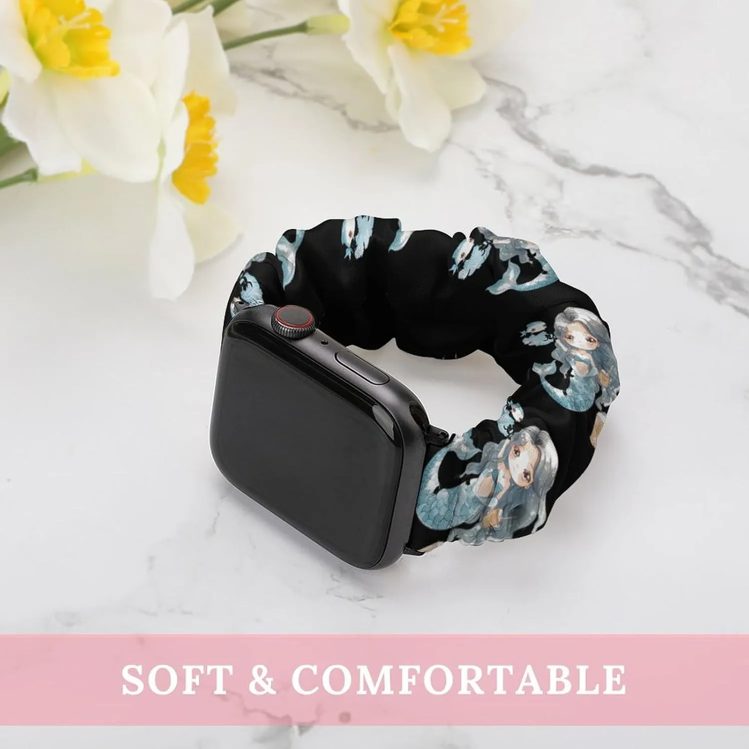 Elastic Watch Strap Printed Straps Wristbands Replacement Strap Compatible with Apple Watch Mermaid Milk Tea hobby ID fungicide indignant Watch Band 