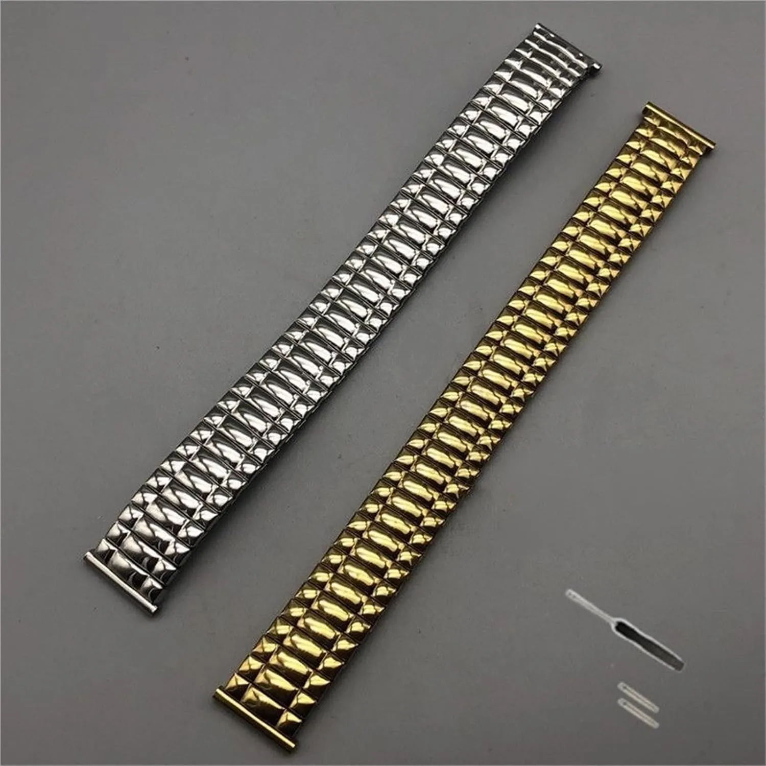 Elastic Watchband Stretched Expand 18mm 20mm Stainless Steel Watchband chapel for Men Women Wristband Metal 