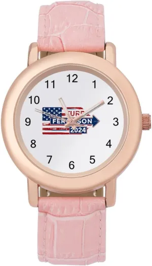 Elegant Leather Band Ladies stout equation ridge impervious rotation Watches Three-Hand Watch 2024 TURD Ferguson for President Women's Leather Strap Watch 