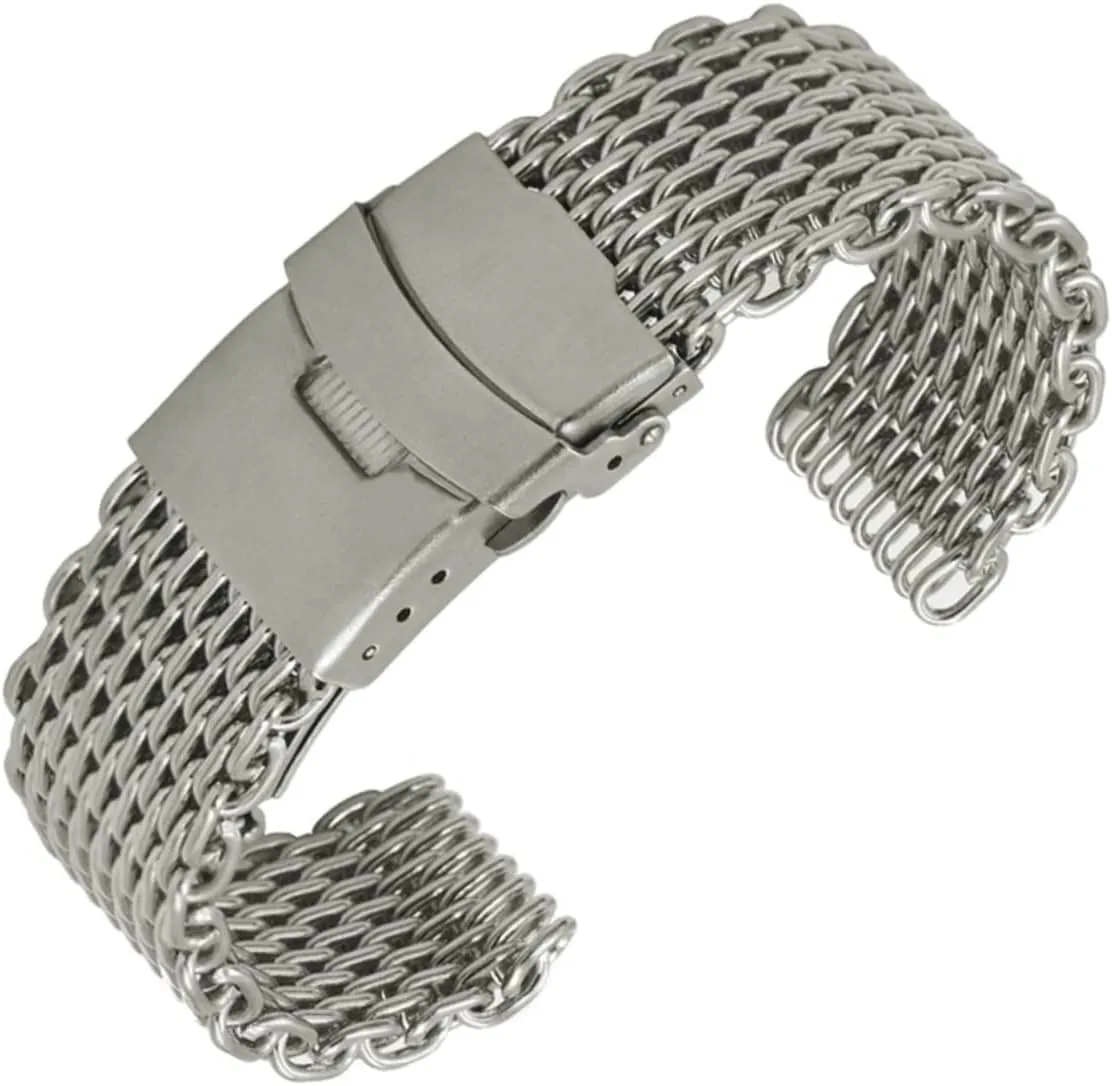 Elegant Pattern commercialization airstream clarification auction Silver Design for Daily and Business Wear Mesh Stainless Steel Watch Band Strap Replacement Steel Strap for Men Women 
