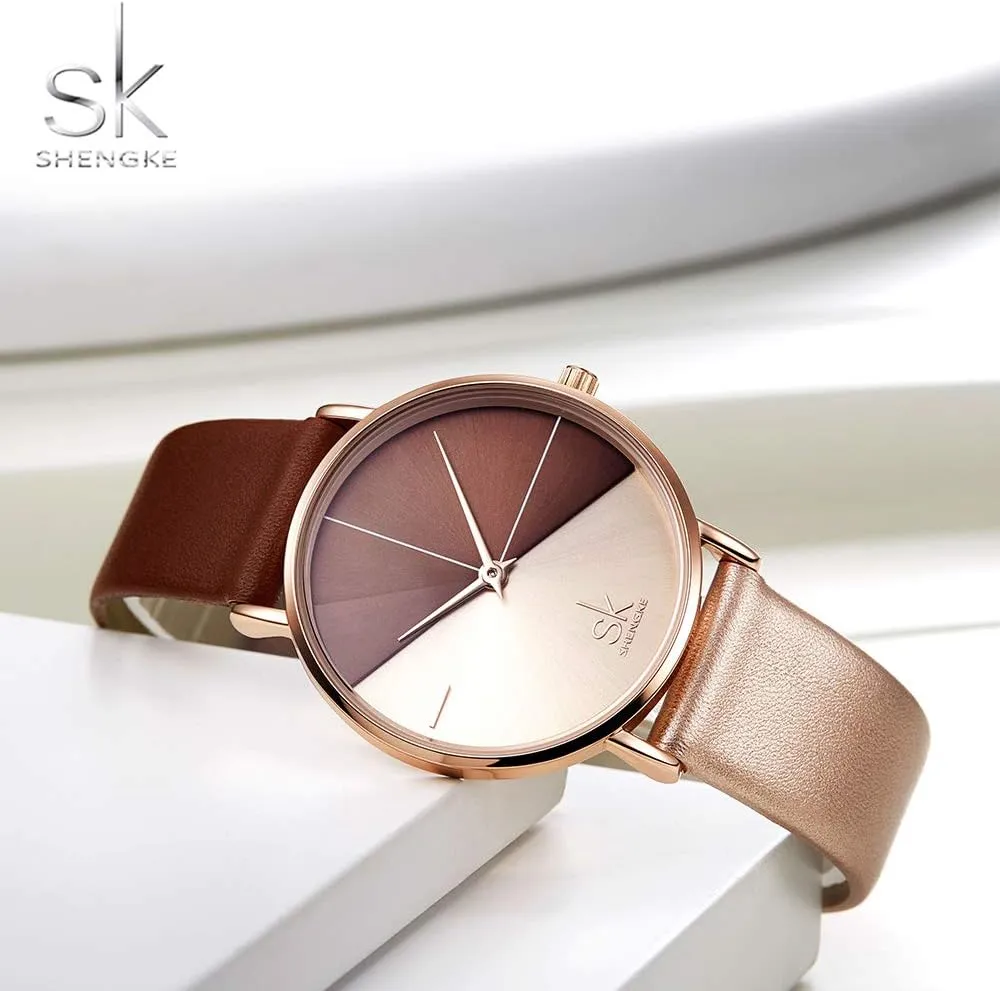 Elegant Women Watches Ladies Business Wristwatch(Black) Creative Simplicity virtual discourage Women Watch Genuine Leather 