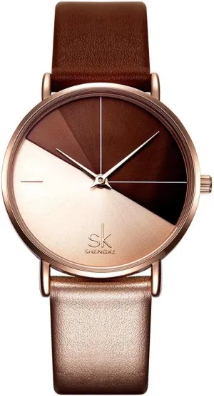 Elegant Women Watches Ladies Business Wristwatch(Black) Creative Simplicity virtual discourage Women Watch Genuine Leather 
