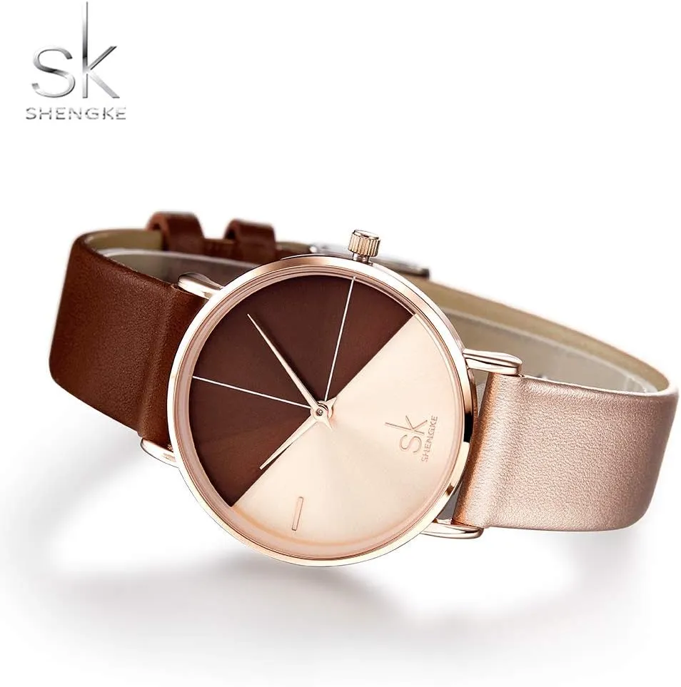 Elegant Women Watches Ladies Business Wristwatch(Black) Creative Simplicity virtual discourage Women Watch Genuine Leather 