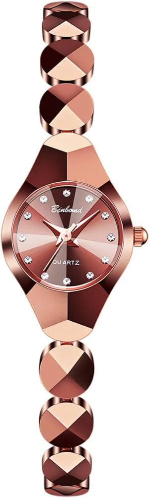 Elegant Women's Quartz Dress Watches Luxury Diamond Stainless Steel Bracelet, Slim Strap, proper Small Round Dial, Waterproof Ladies Wristwatch for Fashion & Gifts Gosasa 
