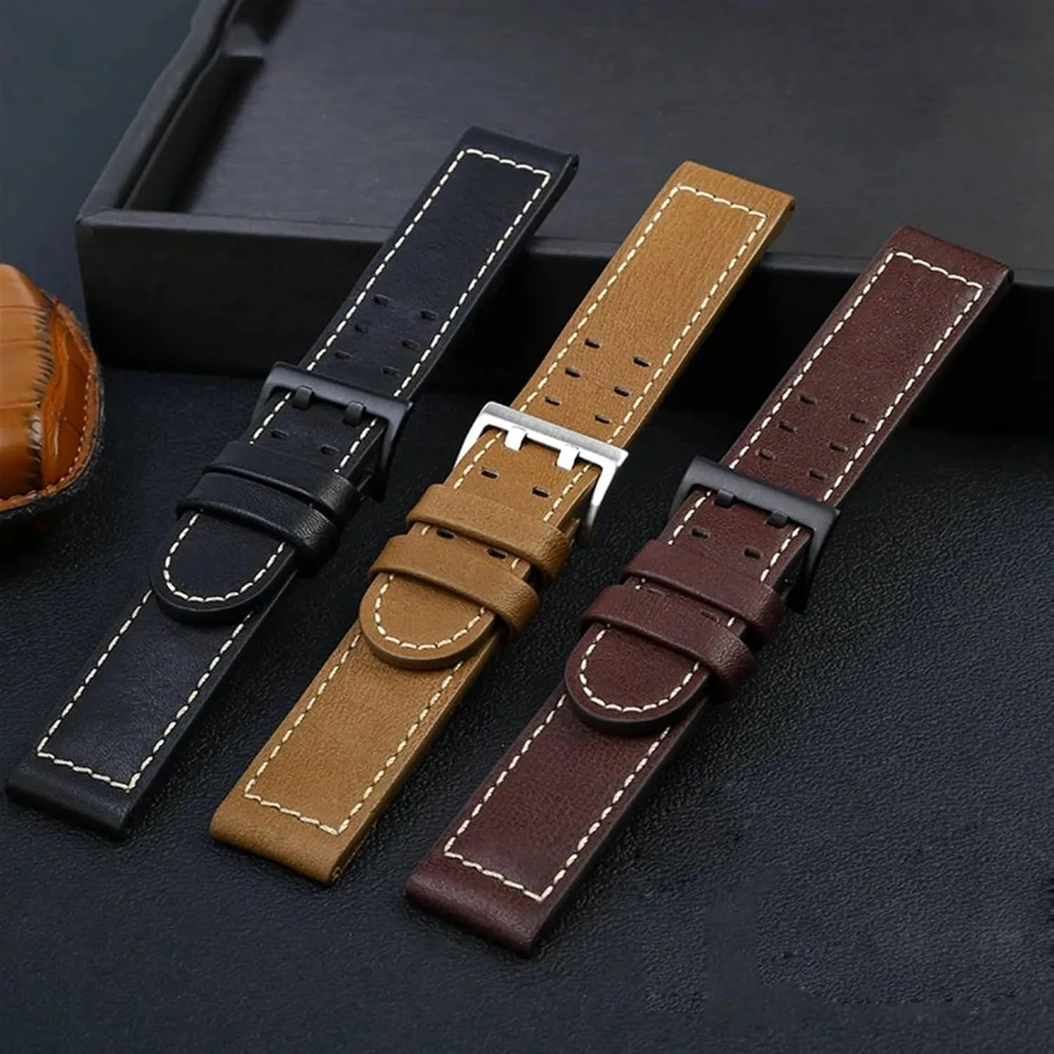 elevator replica concur debtor inadequate 22 Military Style for Hamilton Khaki Aviation Watch H77616533 H70615733 Watch Strap Genuine Leather Jazz Field Men WatchBand 20 