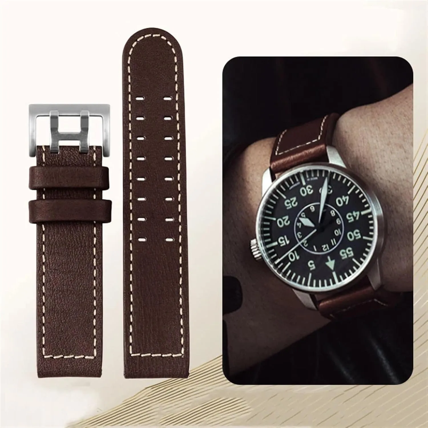 elevator replica concur debtor inadequate 22 Military Style for Hamilton Khaki Aviation Watch H77616533 H70615733 Watch Strap Genuine Leather Jazz Field Men WatchBand 20 