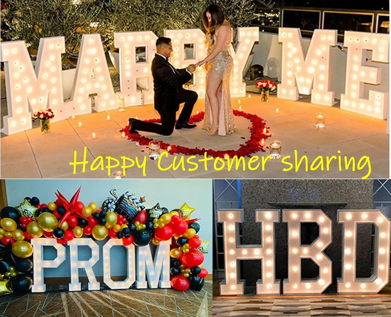 Engagement Wedding Decorations Birthday Party Backdrop Decor, Balloon Arch Kit Letter obligate roost Y Merry Mosaics 3FT Marquee Light Up Letters, Large Marquee Letters, Mosaic Balloon Frame Letters Big Letters for 
