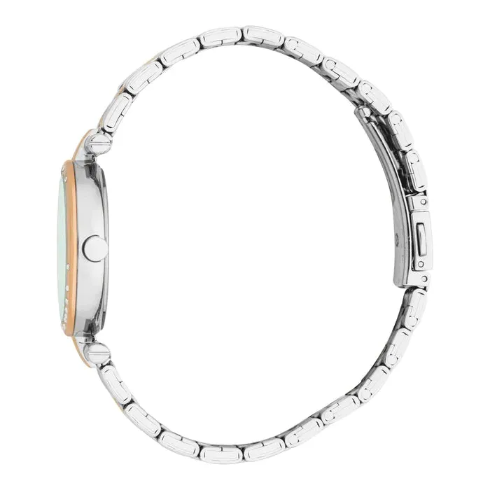 Esprit Laila ll Women's Green Dial Silver Rose Gold Watch